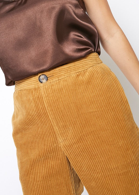 Corduroy Wide Leg High Waist Pants
