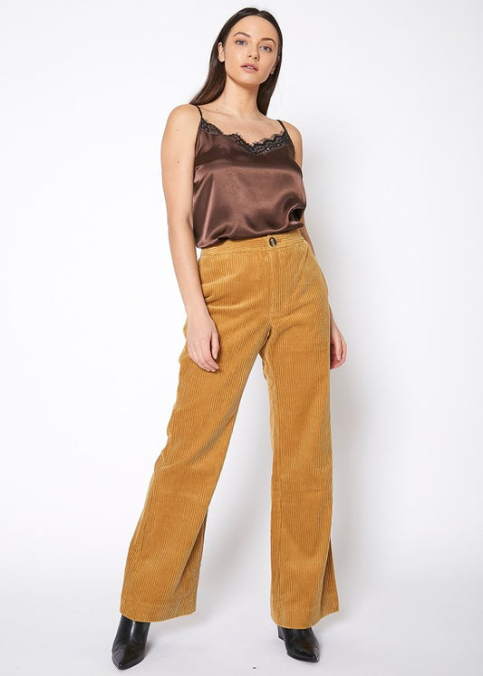 Corduroy Wide Leg High Waist Pants