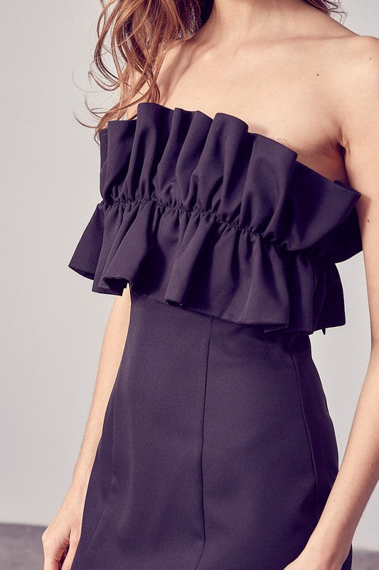 Strapless Ruffle Cocktail Dress