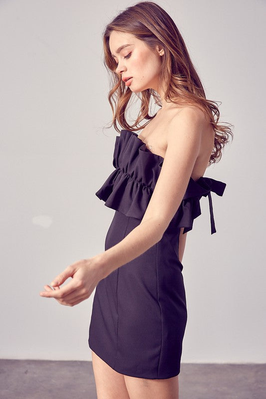 Strapless Ruffle Cocktail Dress