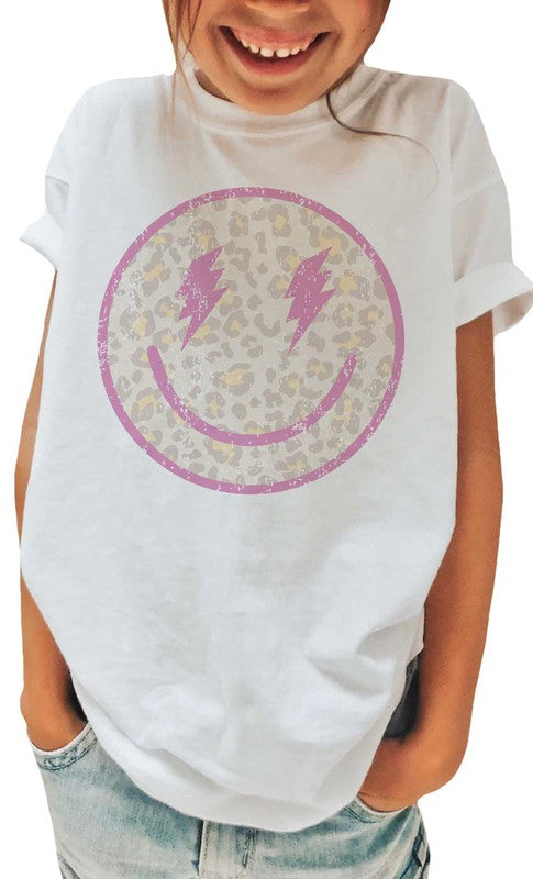 Distressed Leopard Smiley Tee