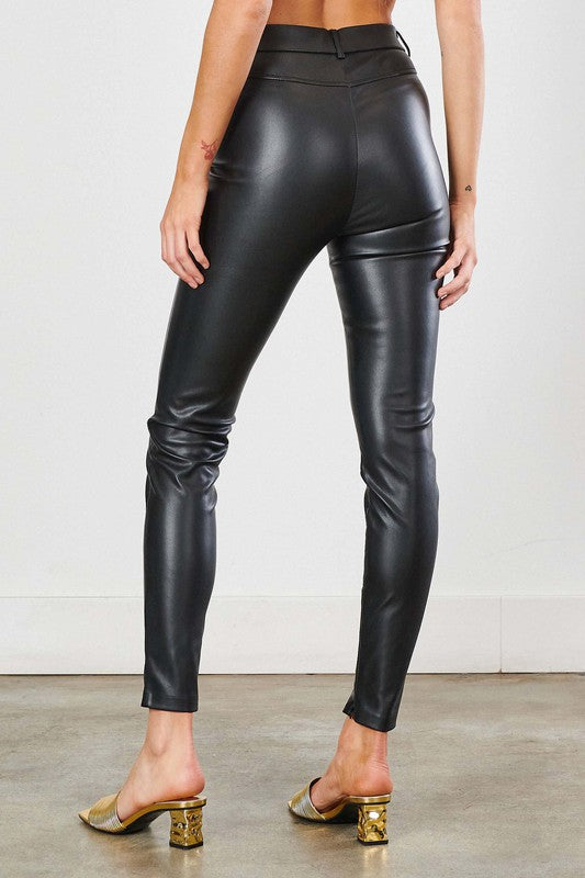 MIU Vegan Leather Skinny Pants