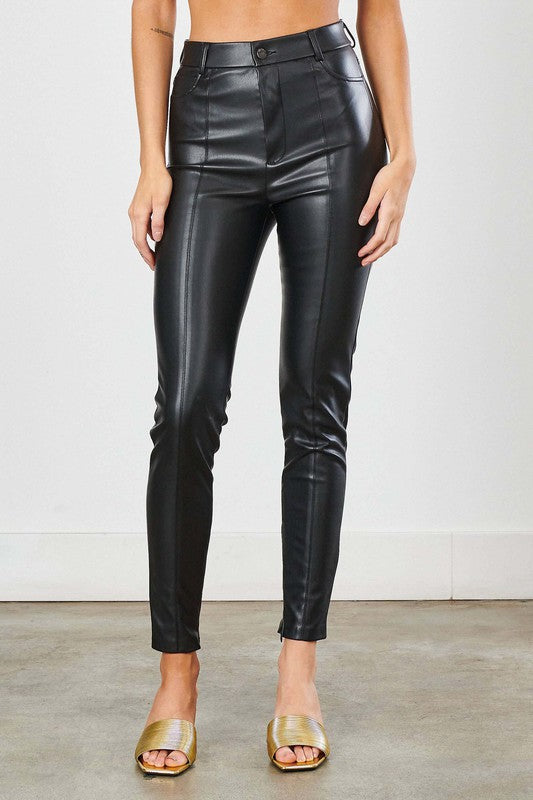 MIU Vegan Leather Skinny Pants