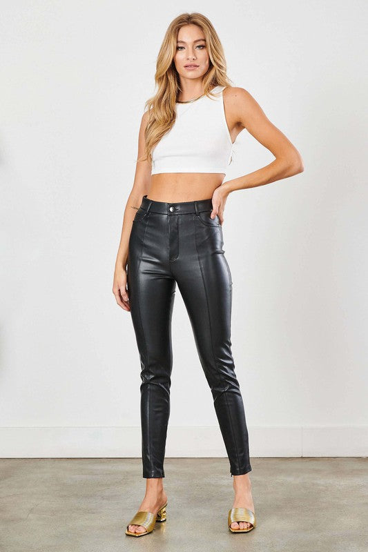 MIU Vegan Leather Skinny Pants