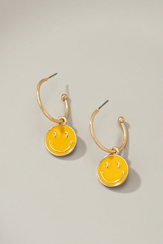 Smiley Charm Earrings