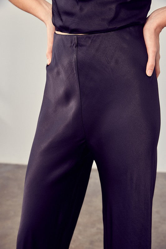 Satin Flare Trousers