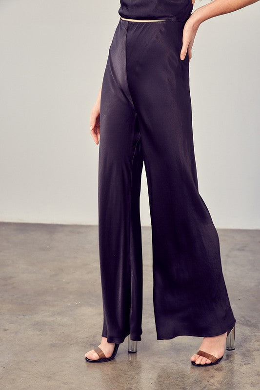 Satin Flare Trousers