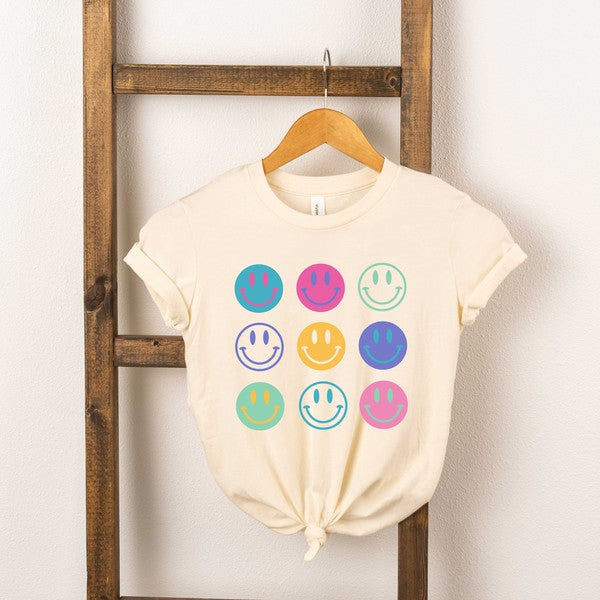 Stacked Smiley Faces Youth Short Sleeve Tee