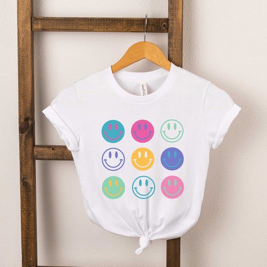 Stacked Smiley Faces Youth Short Sleeve Tee