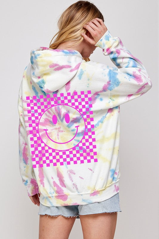 Smiley Face Tie Dye Hoodie