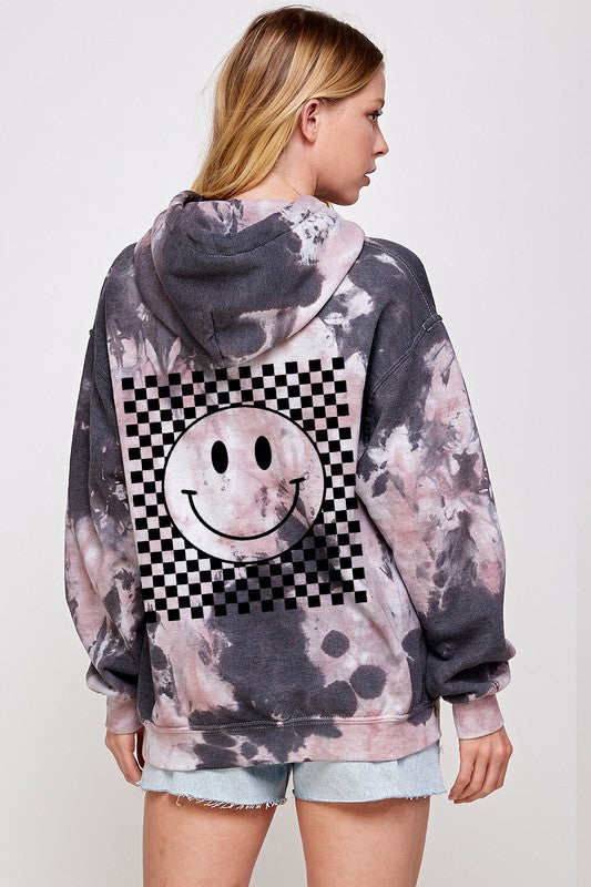 Smiley Face Tie Dye Hoodie