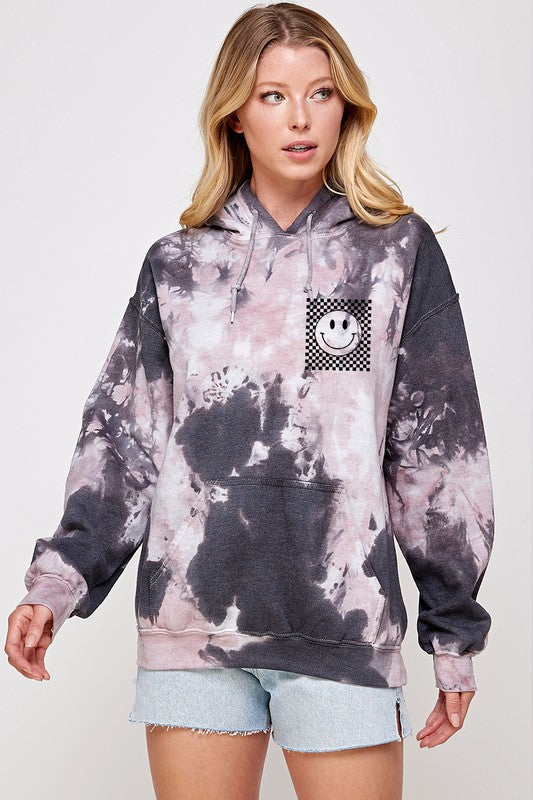 Smiley Face Tie Dye Hoodie