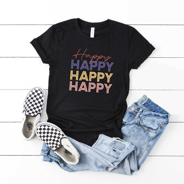 Happy Stacked Youth Tee