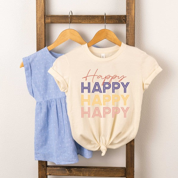 Happy Stacked Youth Tee