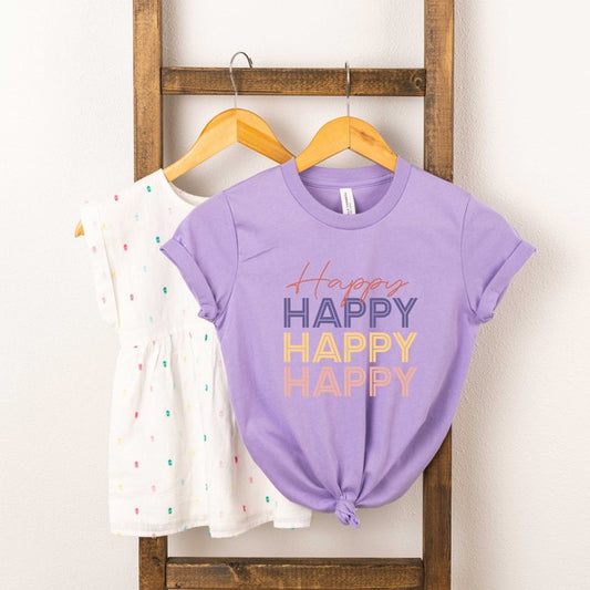 Happy Stacked Youth Tee