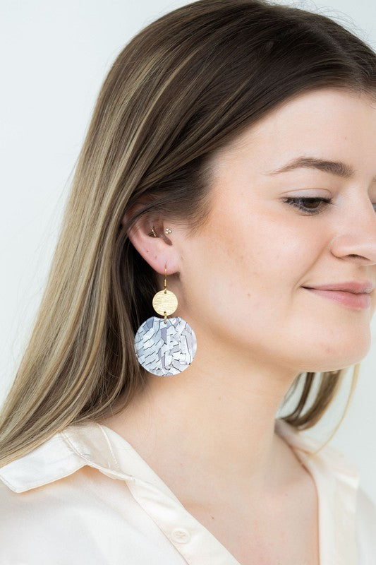 Zoey Black Stripe Pearl Earrings