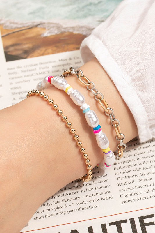 Pearl multi color bracelets set