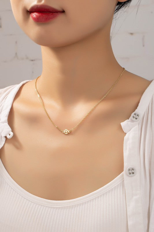 Delicate peace sign necklace