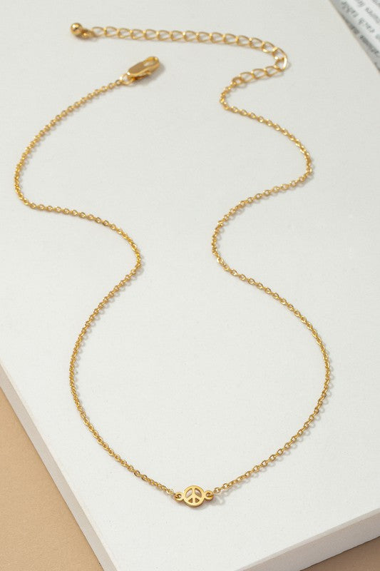 Delicate peace sign necklace