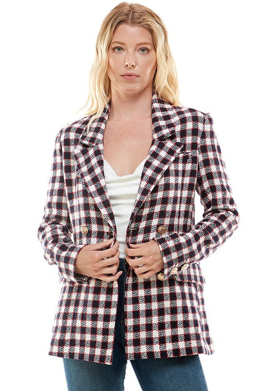 Plaid Tweed Blazer