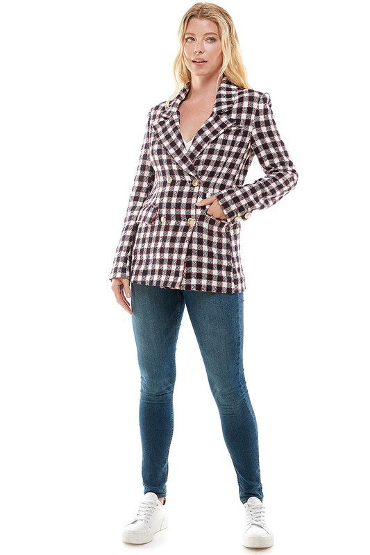 Plaid Tweed Blazer