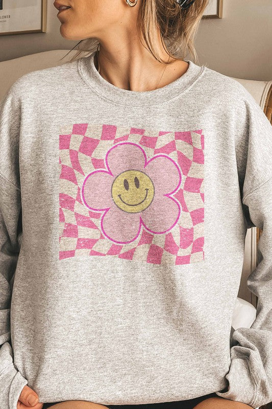 Pretty in Pink Checkered Sweatshirt