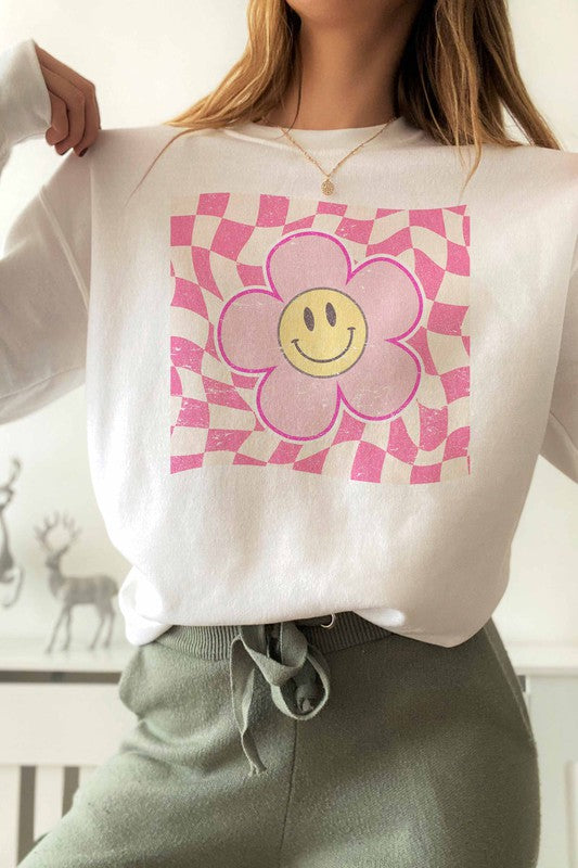 Pretty in Pink Checkered Sweatshirt