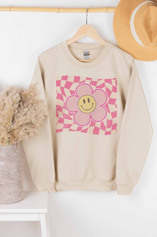 Pretty in Pink Checkered Sweatshirt
