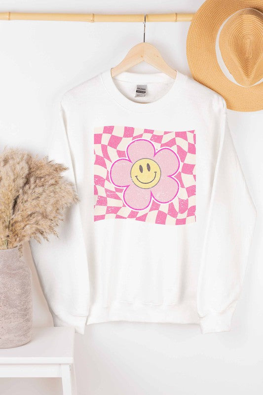 Pretty in Pink Checkered Sweatshirt