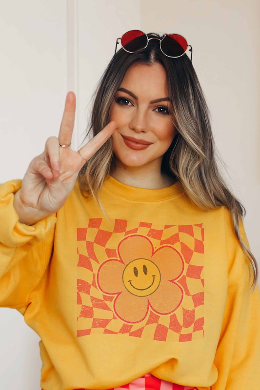 Pretty in Pink Checkered Sweatshirt