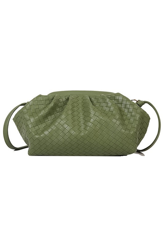 Faux Leather Woven Bag