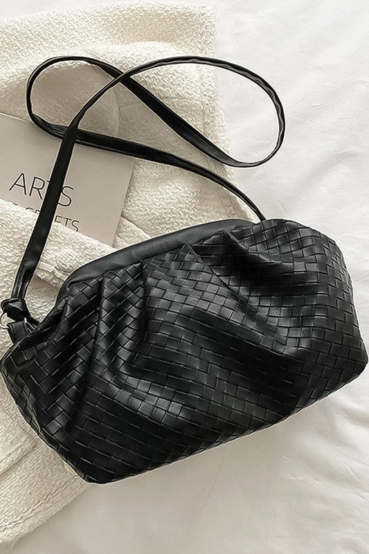 Faux Leather Woven Bag