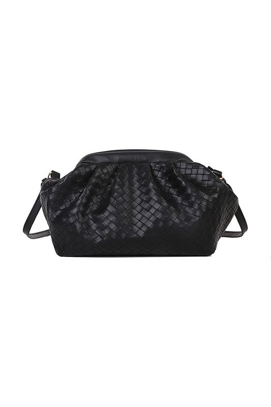 Faux Leather Woven Bag