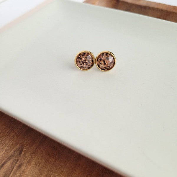 Sparkle Leopard Studs