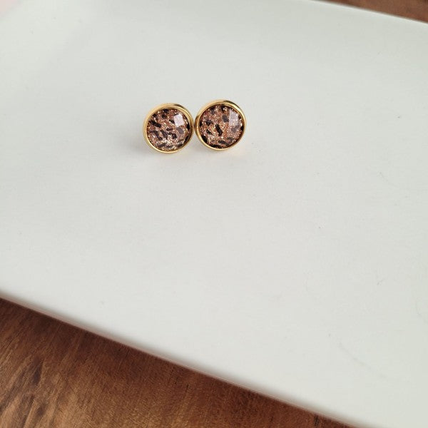 Sparkle Leopard Studs