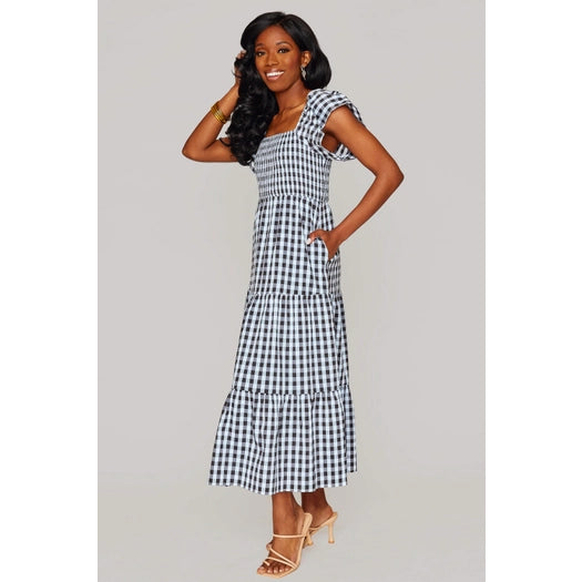Brynn Checkered Midi Dress