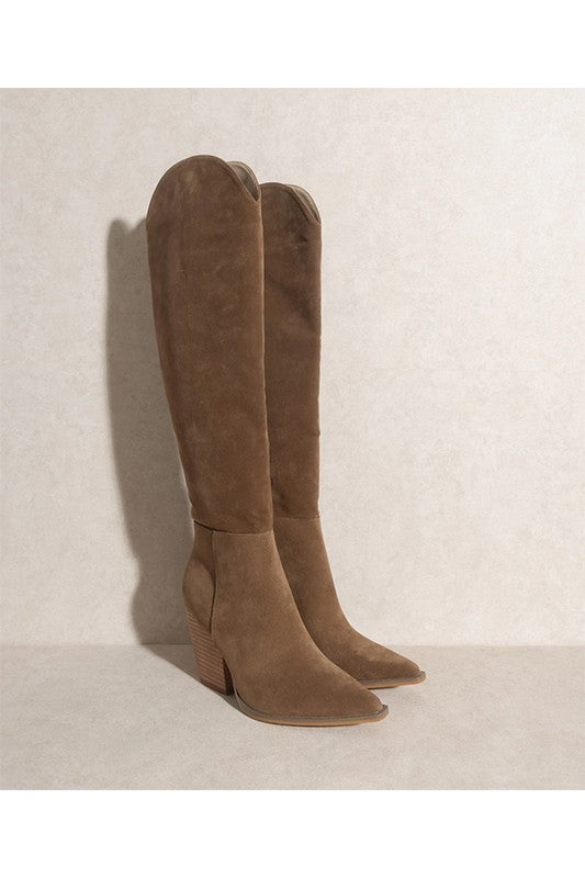 Clara Suede Knee Boots